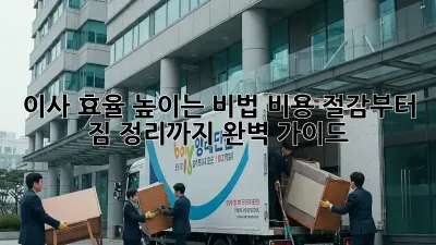 이사 효율 높이는 비법: 비용 절감부터 짐 정리까지 완벽 가이드