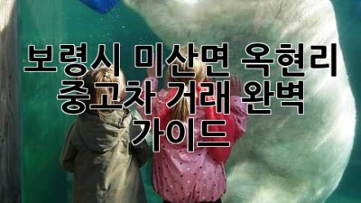 보령시 미산면 옥현리 중고차 거래 완벽 가이드